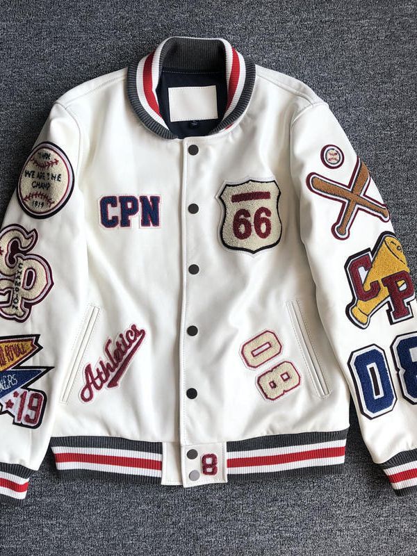 New Heavy Industry Embroidered Leather Jacket Men's Casual Short Jacket Baseball Uniform Pu Leather Short Outwear Loose Top Ins Trend